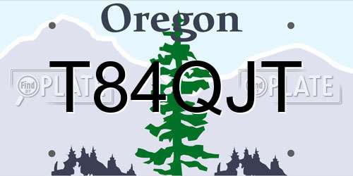 T84QJT Oregon License Plate