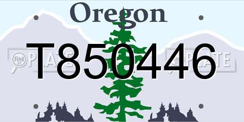 T850446 Oregon License Plate