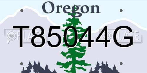 T85044G Oregon License Plate