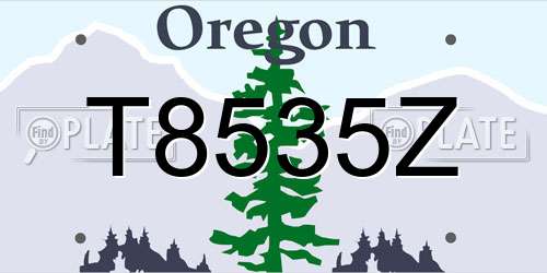 T8535Z Oregon License Plate