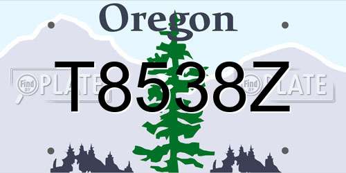 T8538Z Oregon License Plate