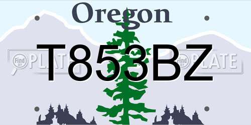 T853BZ Oregon License Plate