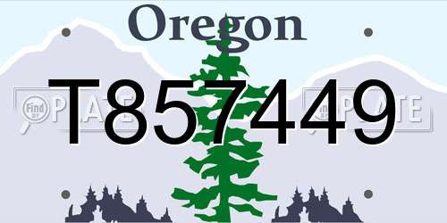 T857449 Oregon License Plate