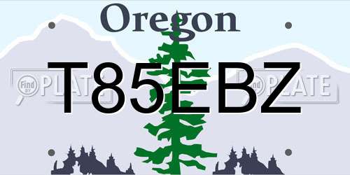 T85EBZ Oregon License Plate