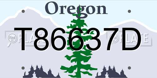 T86637D Oregon License Plate