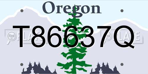 T86637Q Oregon License Plate