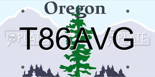 T86AVG Oregon License Plate