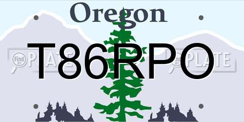 T86RPO Oregon License Plate