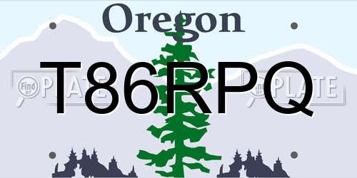 T86RPQ Oregon License Plate