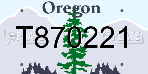 T870221 Oregon License Plate