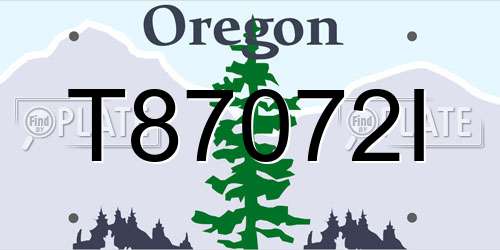 T87072I Oregon License Plate