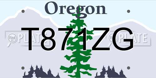 T871ZG Oregon License Plate
