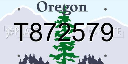 T872579 Oregon License Plate