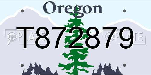 T872879 Oregon License Plate