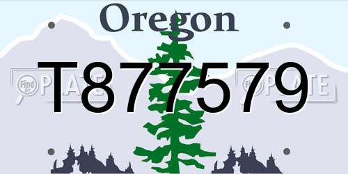 T877579 Oregon License Plate