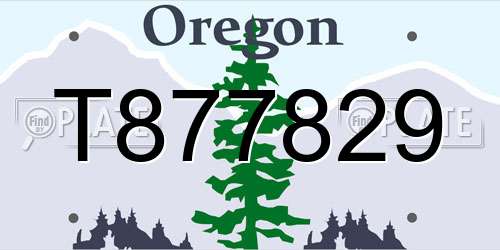 T877829 Oregon License Plate