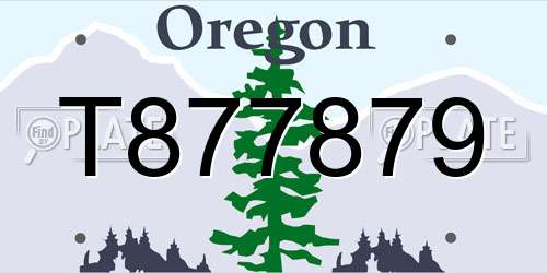 T877879 Oregon License Plate