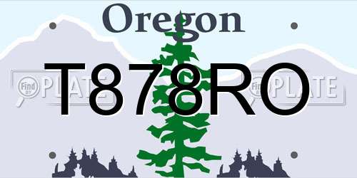 T878RO Oregon License Plate