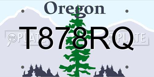 T878RQ Oregon License Plate
