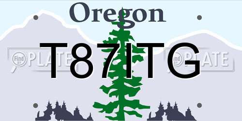 T87ITG Oregon License Plate