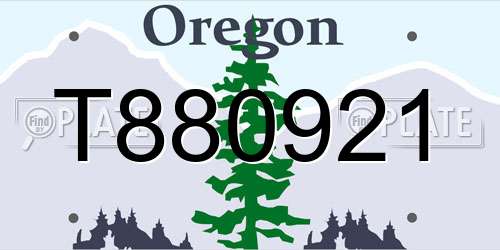 T880921 Oregon License Plate