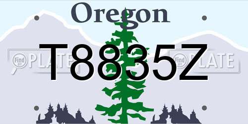 T8835Z Oregon License Plate