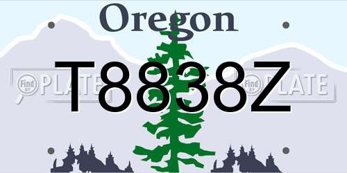 T8838Z Oregon License Plate