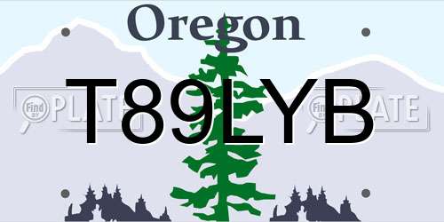 T89LYB Oregon License Plate