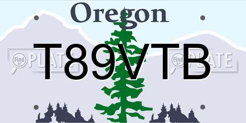 T89VTB Oregon License Plate