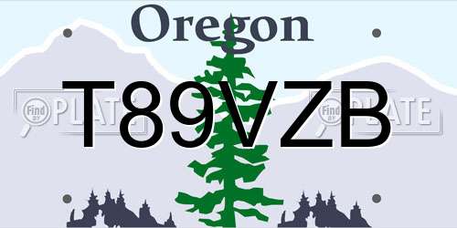 T89VZB Oregon License Plate