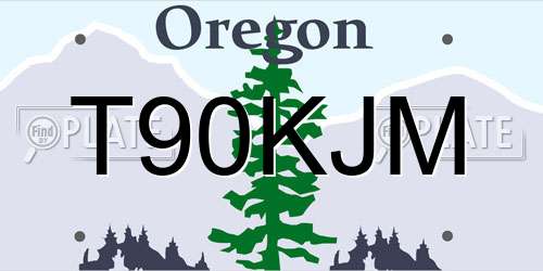 T90KJM Oregon License Plate