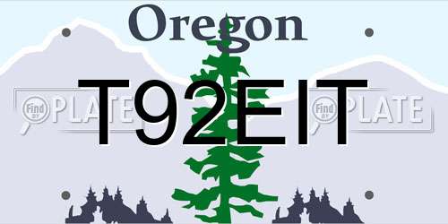 T92EIT Oregon License Plate