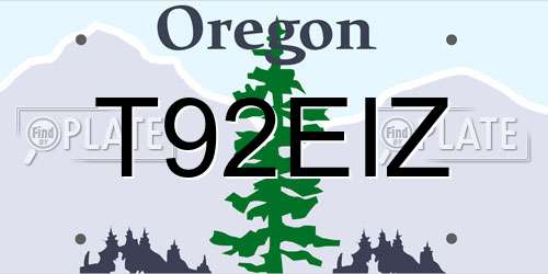 T92EIZ Oregon License Plate