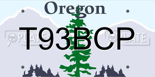 T93BCP Oregon License Plate
