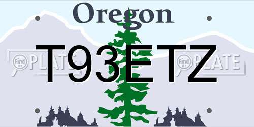 T93ETZ Oregon License Plate