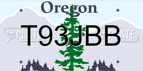 T93JBB Oregon License Plate