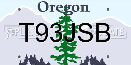 T93JSB Oregon License Plate