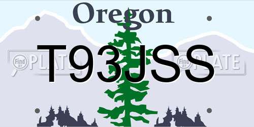 T93JSS Oregon License Plate