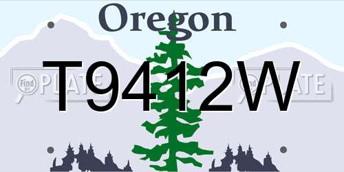 T9412W Oregon License Plate