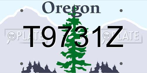 T9731Z Oregon License Plate