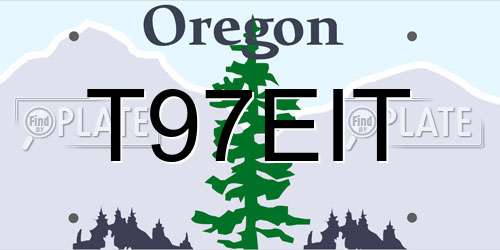 T97EIT Oregon License Plate