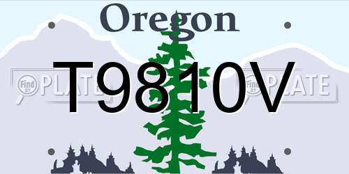 T9810V Oregon License Plate