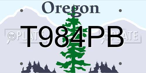 T984PB Oregon License Plate