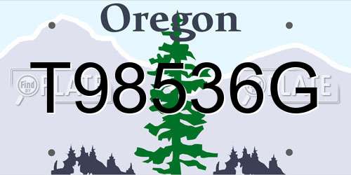 T98536G Oregon License Plate