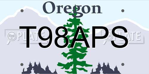 T98APS Oregon License Plate