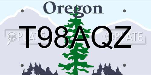 T98AQZ Oregon License Plate