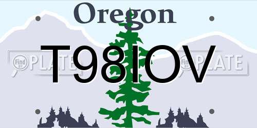 T98IOV Oregon License Plate