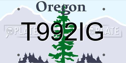 T992IG Oregon License Plate