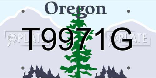 T9971G Oregon License Plate