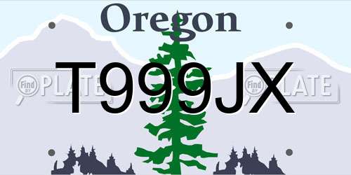 T999JX Oregon License Plate